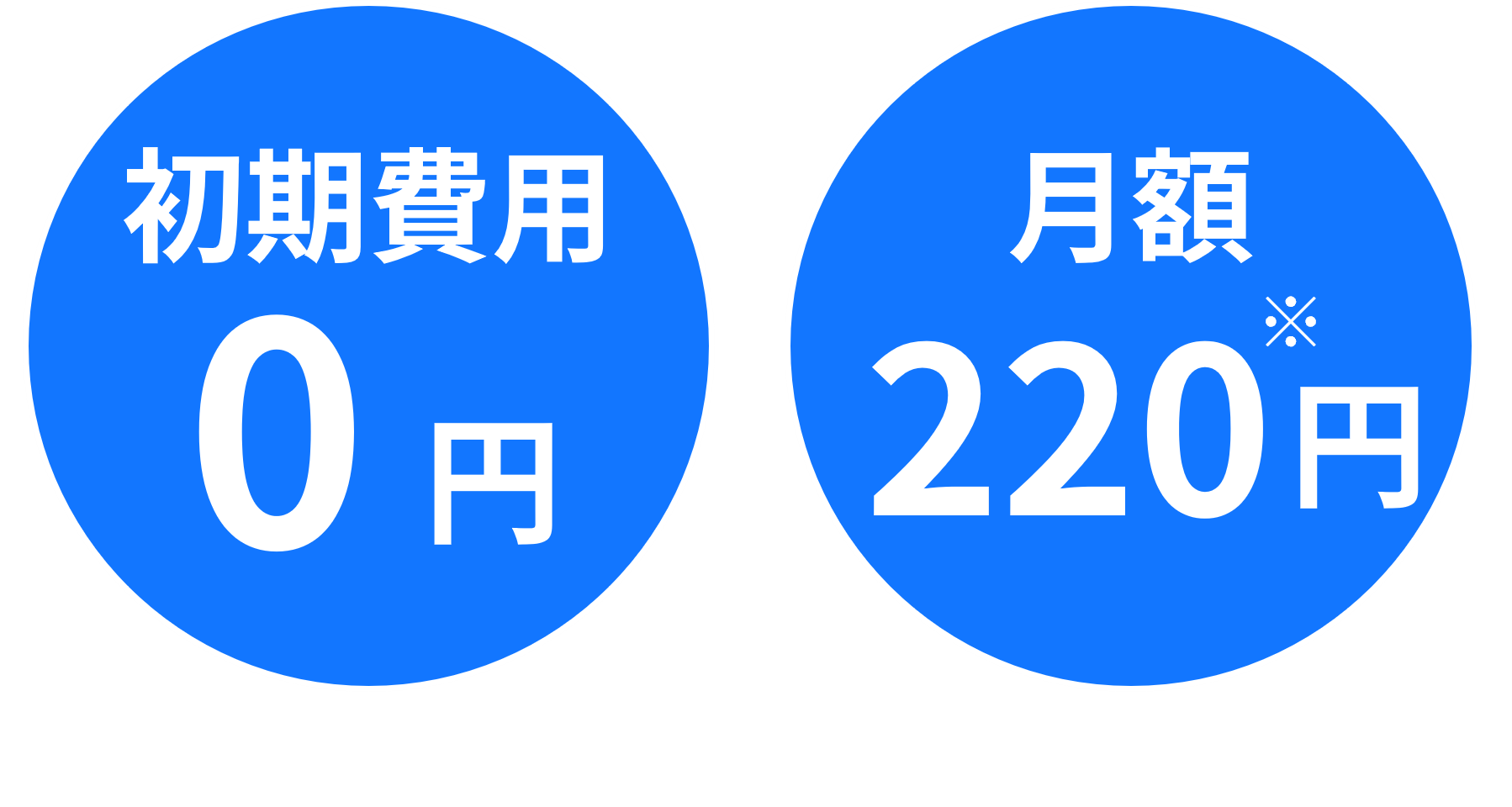 初期費用0円・月額220円バッジ